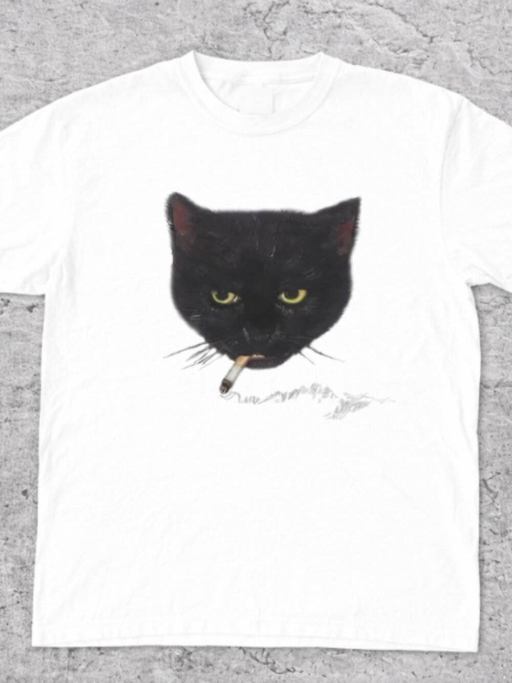 Black Cat Smoking Tshirt